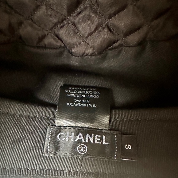 Authentic Chanel Hat Size S Black Wool 12035 - Picture 7 of 13